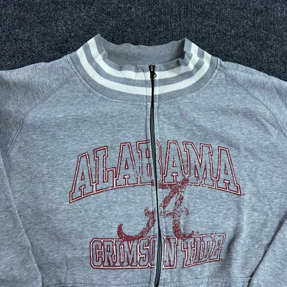 NCAA Alabama Sweatshirt Mens Size 3XL Gray Full Zip Varsity Crimson Tide Jacket